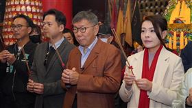 民眾黨主席柯文哲與新竹市長高虹安參拜新竹普天宮（圖／民眾黨提供）