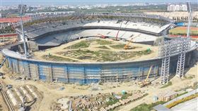 台南亞太棒球村成棒主球場預計9月完工台南亞太國際棒球訓練中心第二期工程成棒主球場，目前進度達77%，預計113年9月完工，年底前可啟用。（台南市政府提供）中央社記者楊思瑞台南傳真  113年2月11日