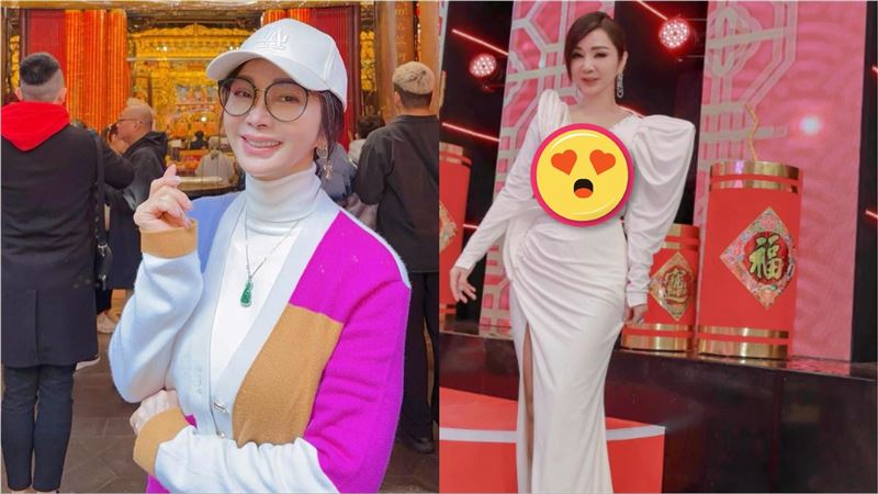 陳美鳳過年戰袍超火辣！深V禮服上下齊開