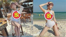 丟丟妹,李明珊,婚變,春節,出國,深V泳裝
