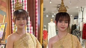 王彩樺女兒黃于庭在泰國度假換上泰國公主裝。（圖／翻攝臉書）