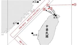 1130218_臺海周邊海、空域活動示意圖（圖／國防部提供）
