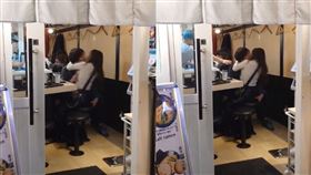 情侶拉麵店凍未條！熱吻不夠還全身交纏嚇壞店員　激情畫面全被拍（圖／翻攝自X）