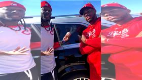 ▲克魯茲（Elly De La Cruz）擊出的界外球打破隊友的車窗玻璃，苦主是和他投打對決的格林（Hunter Greene）。（圖／翻攝自紅人推特）