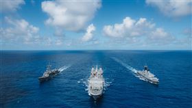 113年敦睦遠航訓練支隊計納編磐石軍艦(油彈補給艦)、迪化軍艦(康定級飛彈巡防艦)及成功軍艦(成功級飛彈巡防艦)等三艘艦艇（圖／海軍提供