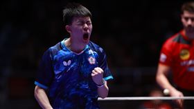 ▲世界團體桌球錦標賽8強，台灣男團19歲高承睿關門成功。（圖／翻攝自WTT官網）
