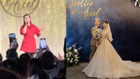 丁噹與經紀人及格格開心合照。