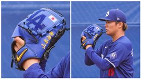 ▲山本由伸手套有日本國旗。（圖／美聯社／達志影像）