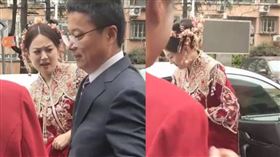 ▲女兒要出嫁時爸爸不捨地要給她擁抱，下秒卻被推開。（圖／翻攝微博）

