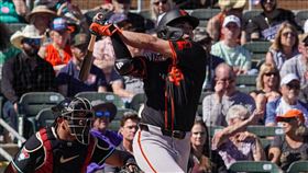 ▲李政厚敲出熱身賽首轟！是巨人全場唯一得分。（圖／翻攝自巨人推特）