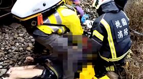 台鐵,高壓電,燒燙傷,鐵軌（圖／翻攝畫面）
