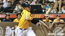 讀賣巨人、中信兄弟台灣試合，中信兄弟菜鳥捕手徐博瑋敲出安打上壘。（圖／記者劉彥池攝影）