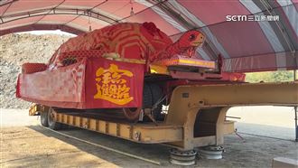 東石大龜王逾3萬斤　得主派30輛大車迎接