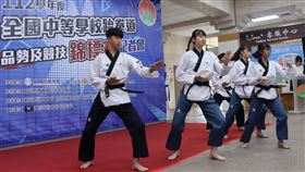 新竹縣跆拳道隊在記者會進行表演。（圖／主辦單位提供）
