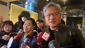 黃仁勳現身輝達尾牙。（圖／記者王翊綺攝影）