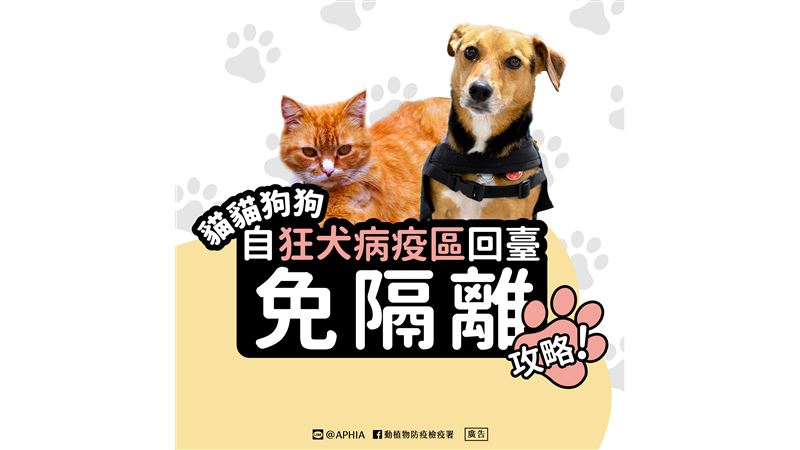 防檢署修正犬貓輸入檢疫條件！