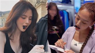 鬼鬼學韓韶禧「叼筆蓋簽名」反被虧老菸槍