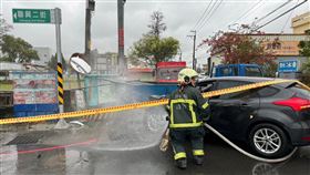 竹北,車禍,瓦斯管,外洩（圖／翻攝畫面）