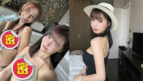 元元與林莎在泰國同框比基尼自拍超香。（圖／翻攝自1105ya IG）