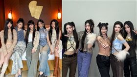 網友覺得ILLIT（左）與同公司的NewJeans（右）風格相似。（圖／翻攝自IG）