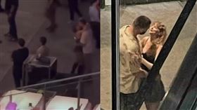 泰勒絲下台後熱情深吻男友凱爾西。（圖／翻攝自小紅書）