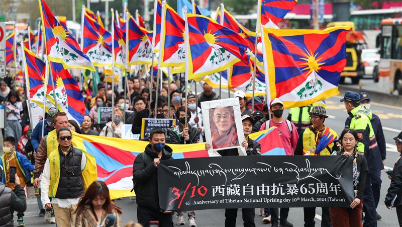 西藏抗暴65週年 遊行隊伍高喊Free Tibet
