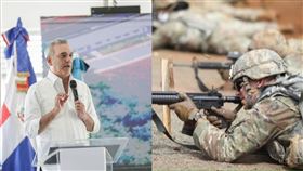 多明尼加總統阿比納德（Luis Abinader，圖左） 與美軍。（合成圖／翻攝自Luis Abinader臉書、USarmy粉專）