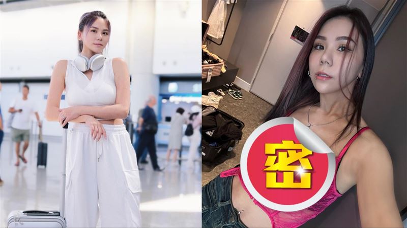 蕾菈穿黑粉雙層內衣「凶到溢滿」福利爆表