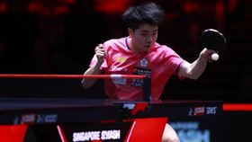 林昀儒32強直落三擊敗西班牙羅貝斯，晉級16強。（圖／取自WTT官網）