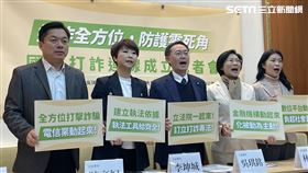 民進黨正國會立委吳琪銘、李坤城、林岱樺、陳秀寳、陳亭妃、陳俊宇、黄秀芳舉行「打詐全方位，保護零死角」國會打詐連線立記者會（圖／記者高逸帆攝影）
