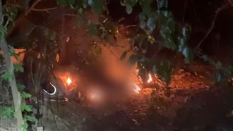 新竹男偷電線電成焦屍　著火畫面曝光