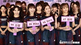 ▲樂天女孩春訓，4位新女孩梔梔、Dora、Mika、丘薆。（圖／記者劉彥池攝影）