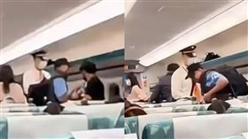 外籍男子霸佔高鐵對號座，遭保全過肩摔壓制。（圖／翻攝自社會事新聞影音）