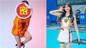 裴瑟琪（左）外貌與韓職啦啦隊女神安芝儇（右）頗為相似。（組合圖／翻攝自bebe_sl、@wlgus2qh IG）