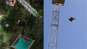 遊客將在沒有安全繩的狀況，從43公尺高處下墜。（圖／翻攝自velocityvalleyTikTok）
