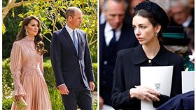 蘿絲漢伯里（右圖）一直被傳是威廉王子（左圖右）的情婦。（圖／翻攝X@PopBase、@KensingtonRoyal）