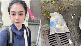 ▲美女香燈腳今年沿途幫忙撿垃圾。（圖／翻攝自白沙屯媽祖全球徒步聯誼會臉書）