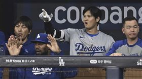 ▲水原一平20日晚間的首爾開幕戰和大谷翔平最後同框。（圖／美聯社／達志影像）