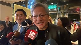 黃仁勳現身輝達尾牙。（圖／記者王翊綺攝影）