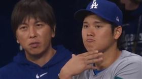 ▲水原一平20日晚間的首爾開幕戰和大谷翔平最後同框。（圖／翻攝自Talkin’Baseball推特）