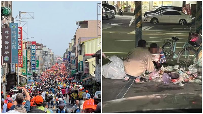 白沙屯進香福食被丟地　1畫面曝光超衝擊