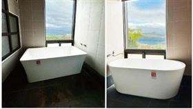 ▲行政執行署屏東分署針對墾丁一泰式Villa歇業後的物品，包括4組浴缸，進行法拍，同樣列為拍賣標的物的還有卡拉OK、保險箱。（圖／翻攝畫面）