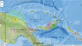 巴布亞紐幾內亞規模6.9強震（圖／翻攝自earthquaketrack.com）