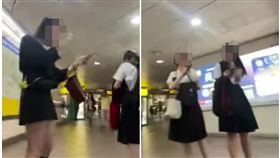 女學生行經捷運台北車站M8出口時突然狂咳。（圖／翻攝《Threads》）
