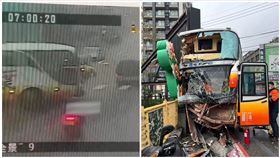竹東高中,自撞,護欄,校車（圖／翻攝畫面）