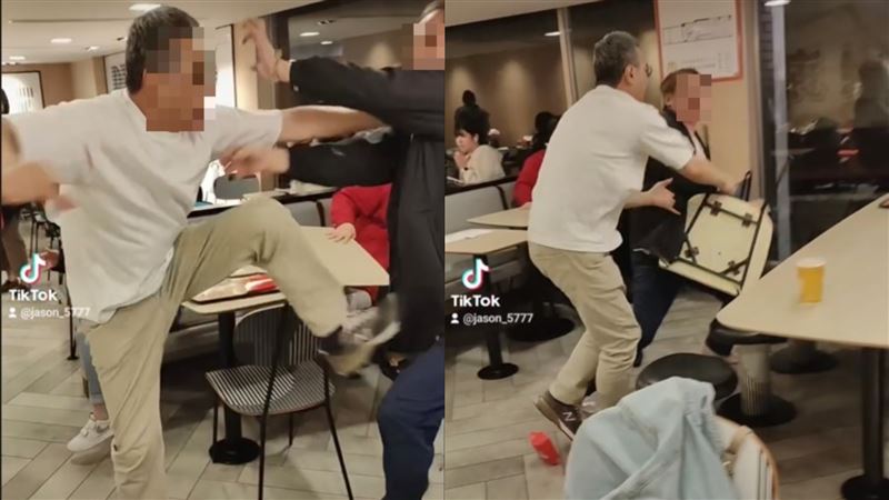 新北麥當勞爆大亂鬥！2男狠踹扭打原因曝