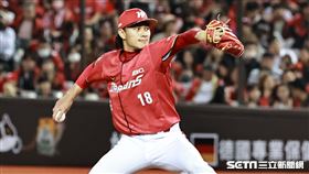 ▲中華職棒35年開幕戰，味全龍先發投手徐若熙投出臺北大巨蛋第1次三振。（圖／記者劉彥池攝影）