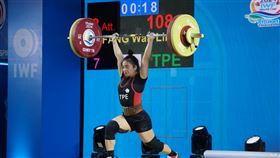 「舉重精靈」方莞靈以抓舉84kg、挺舉108kg，總和192kg，突破個人生涯最佳記錄。（圖／GATE Sports Agency提供）