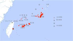 花蓮發生規模7.2地震，日本氣象廳發布海嘯警報。（圖／翻攝自日本氣象廳）