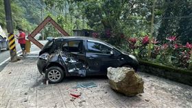 地震,烏來,汽車,落石
